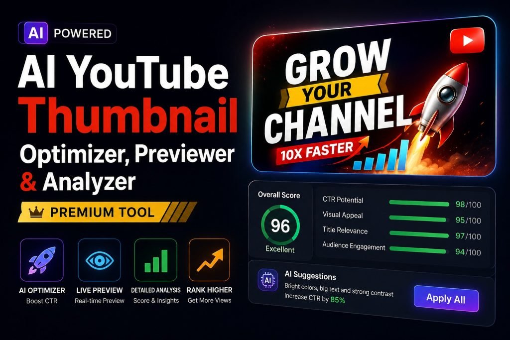 AI YouTube Thumbnail Optimizer, Previewer & Analyzer